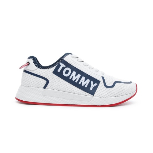 Tommy Jeans dámské bílé látkové tenisky Technical