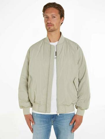 Tommy Jeans pánský šedo-zelený bomber