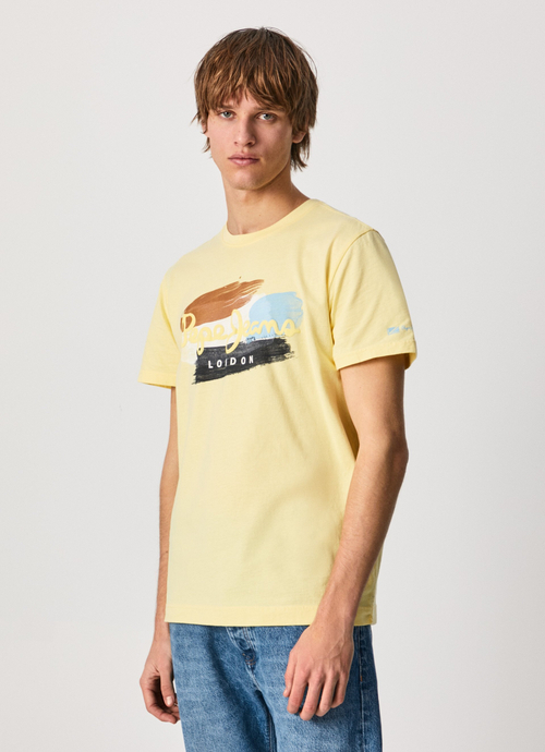 Pepe Jeans pánské žluté tričko Aegir