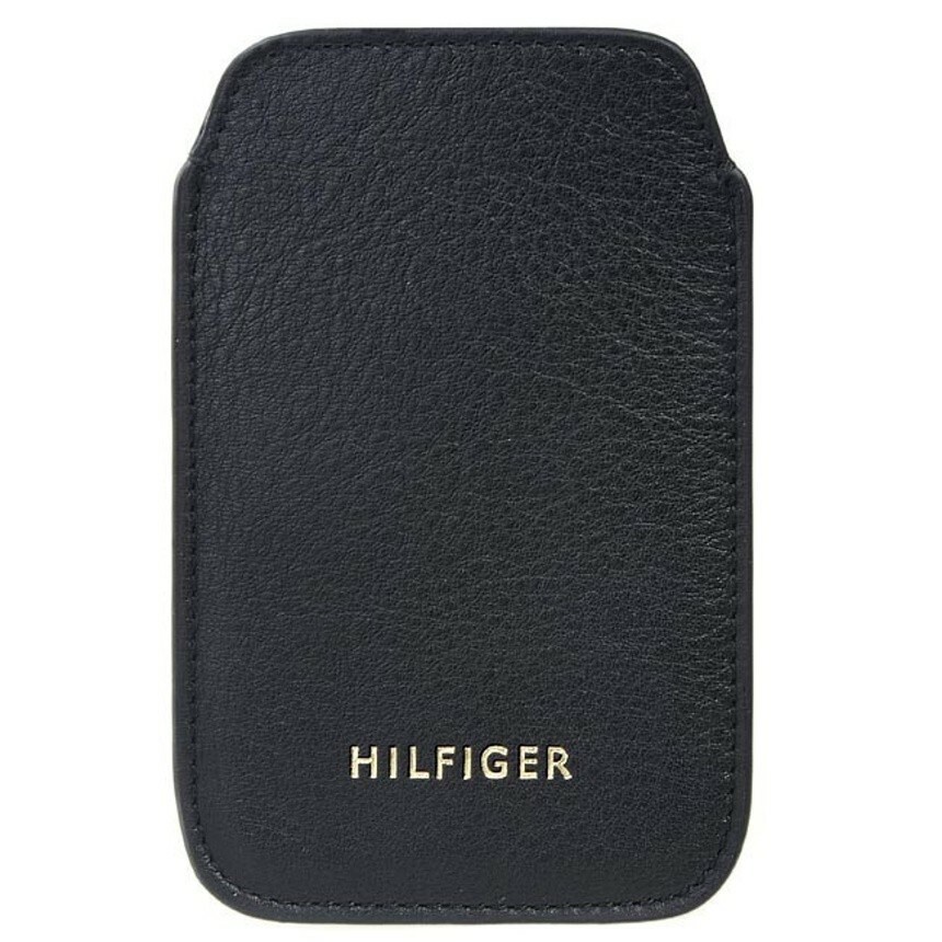 Tommy Hilfiger černý kožený obal na mobil Bea - OS (990BLAC)