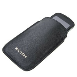Tommy Hilfiger černý kožený obal na mobil Bea - OS (990BLAC)