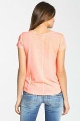 Pepe Jeans dámské neon coral tričko Auburn - XS (143NEON)