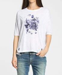Pepe Jeans dámské bílé tričko Lore - XS (800WHIT)