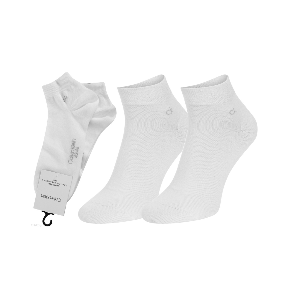 detail Calvin Klein pánské bílé ponožky 2 pack
