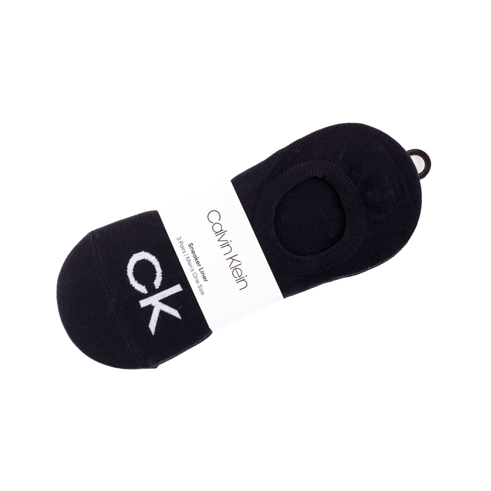 detail Calvin Klein pánské černé ponožky 3 pack