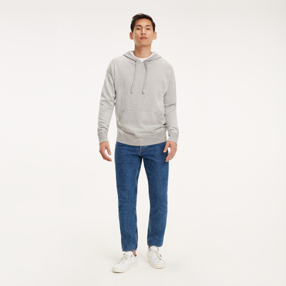 detail Tommy Hilfiger pánský šedý svetr Hoody