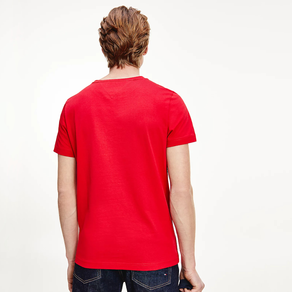 detail Tommy Hilfiger pánské červené triko Logo