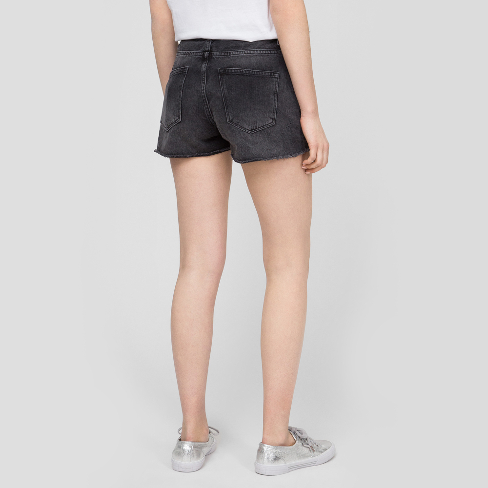 detail Pepe Jeans dámské černé džínové šortky Bonita