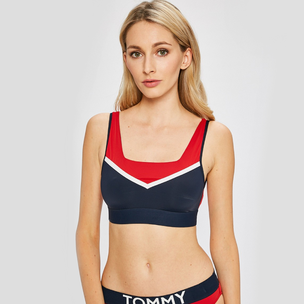 detail Tommy Hilfiger dámská tmavě modrá sportovní podprsenka