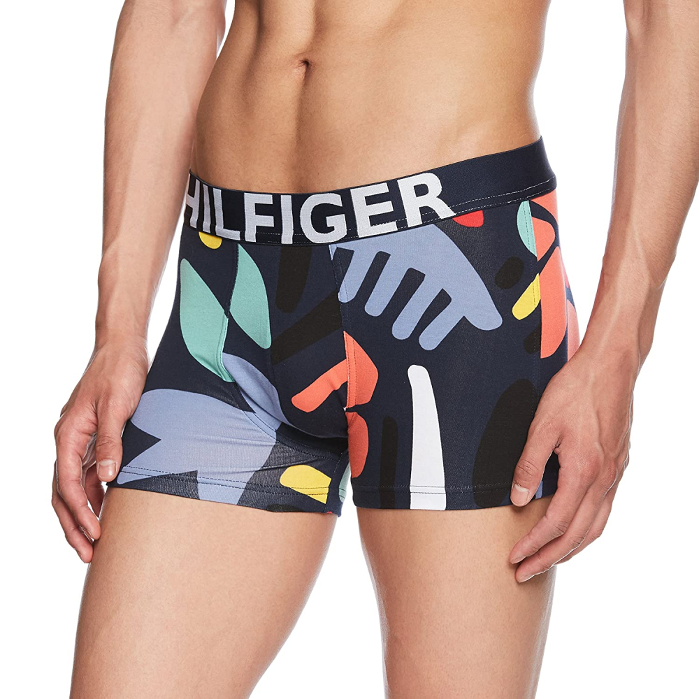detail Tommy Hilfiger pánské tmavě modré boxerky Abstract