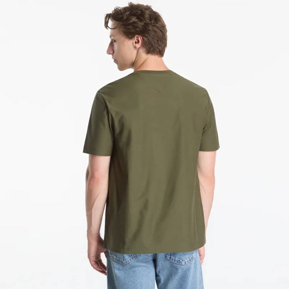 detail Tommy Hilfiger pánské khaki tričko