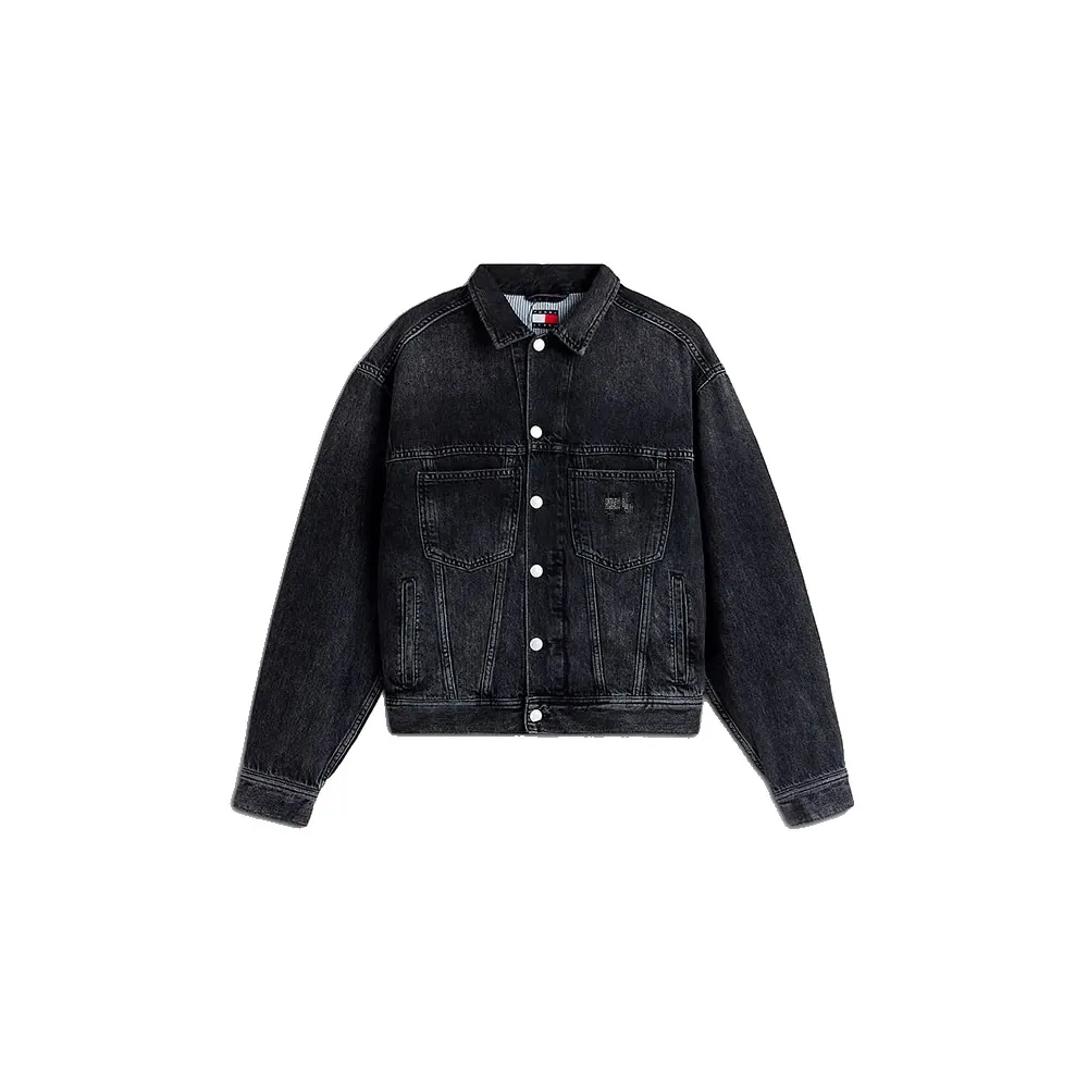 detail Tommy Jeans dámská černá džínová bunda
