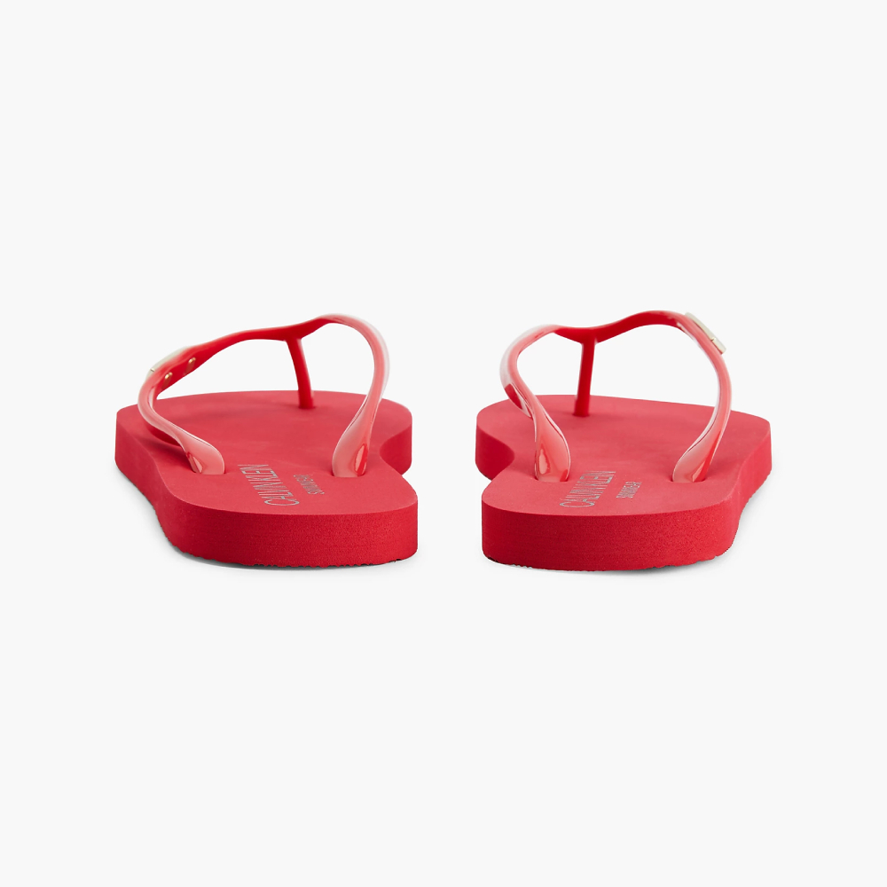 detail Calvin Klein dámské červené žabky