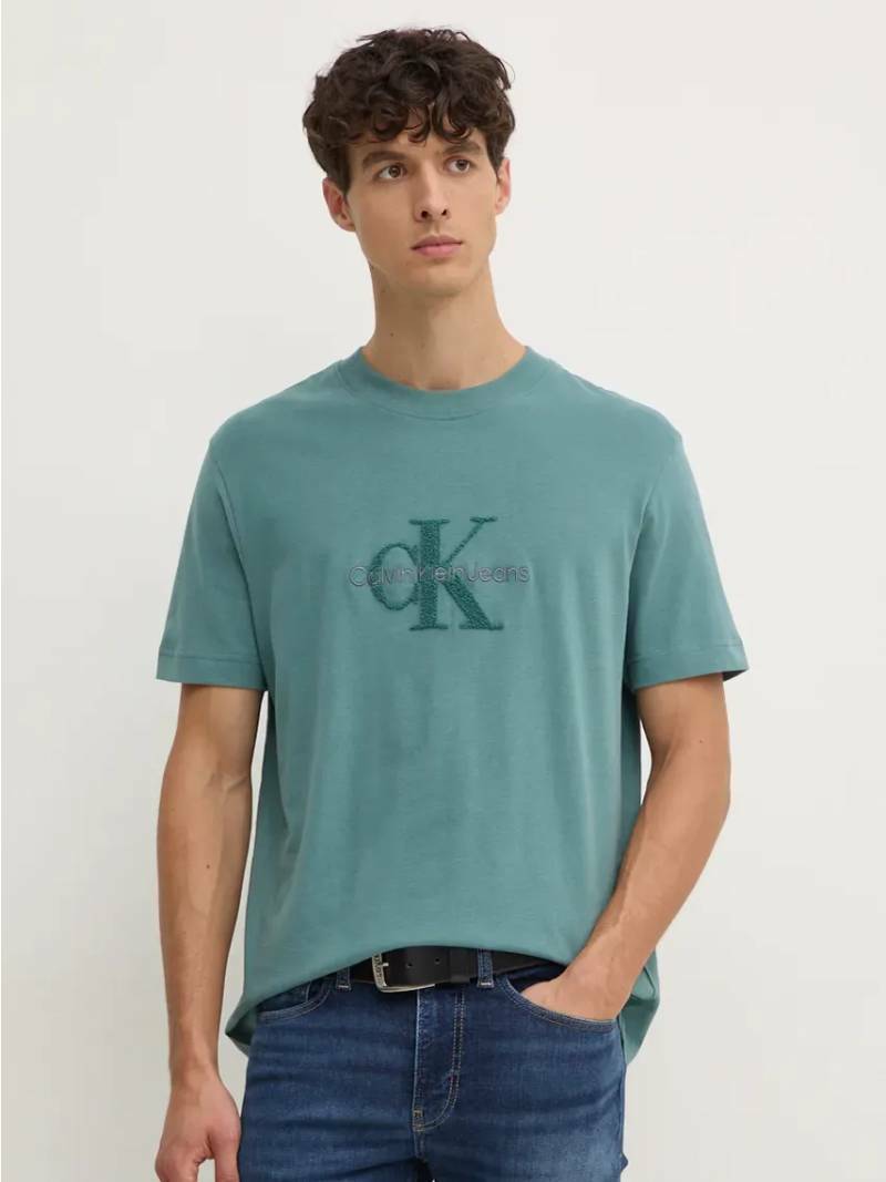 detail Calvin Klein pánské zelené tričko