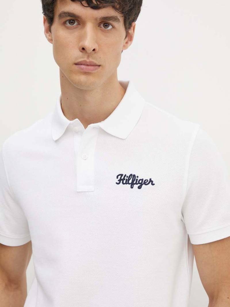detail Tommy Hilfiger pánské bílé polo triko