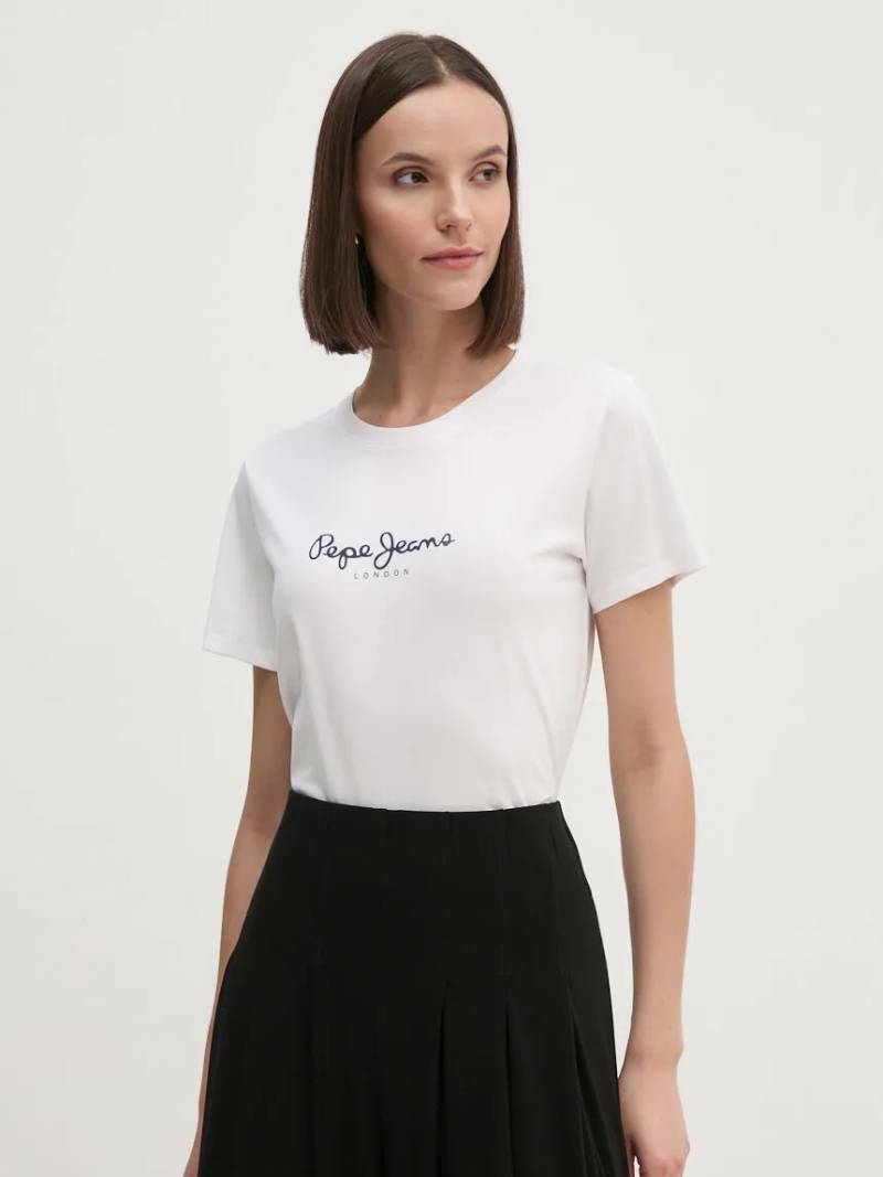 detail Pepe Jeans dámské bílé tričko