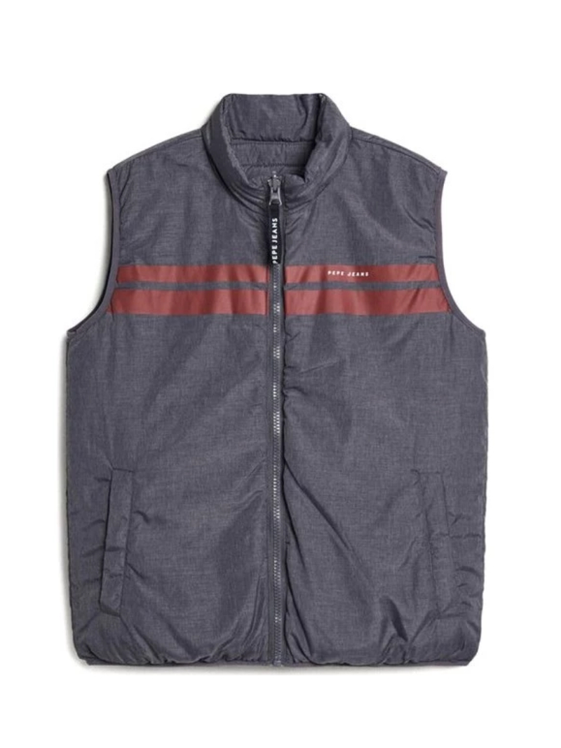 detail Pepe Jeans pánská oboustranná šedá vesta