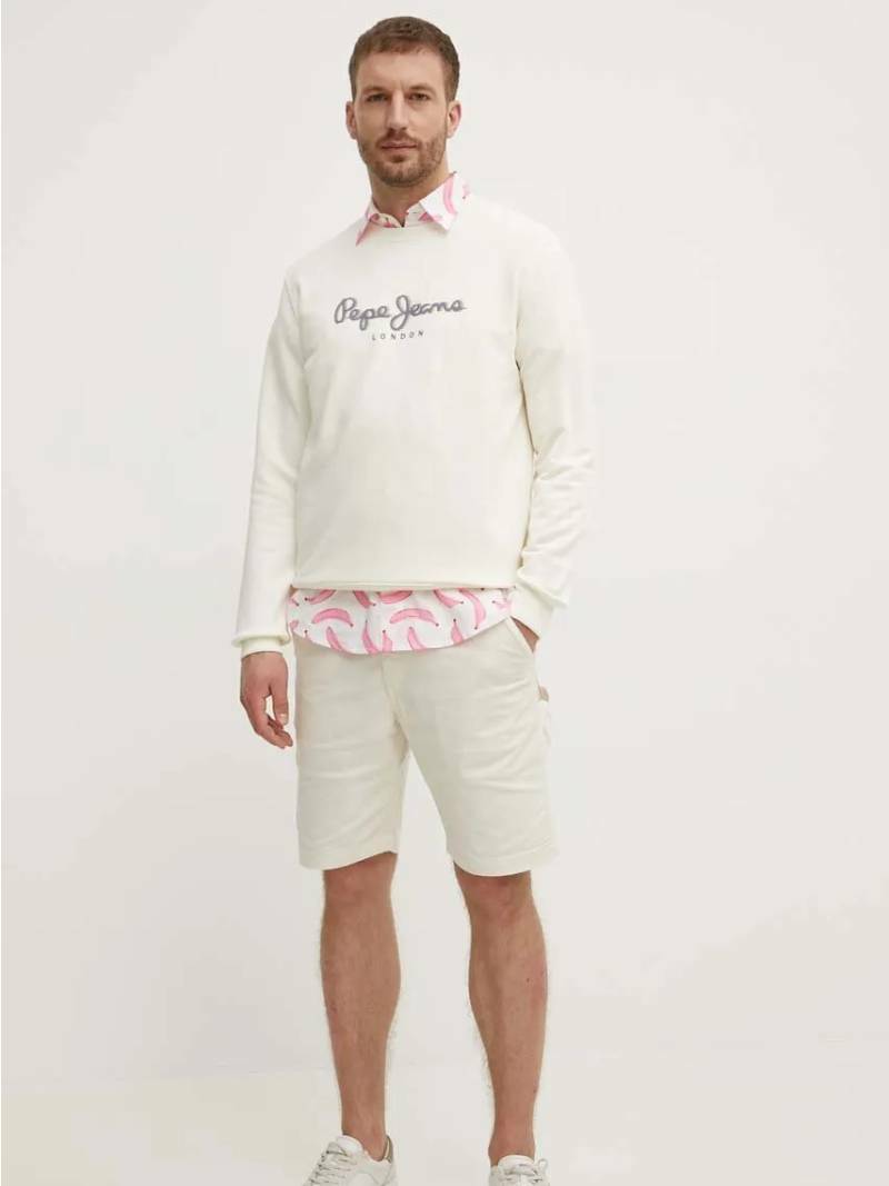 detail Pepe Jeans pánská smetanová mikina