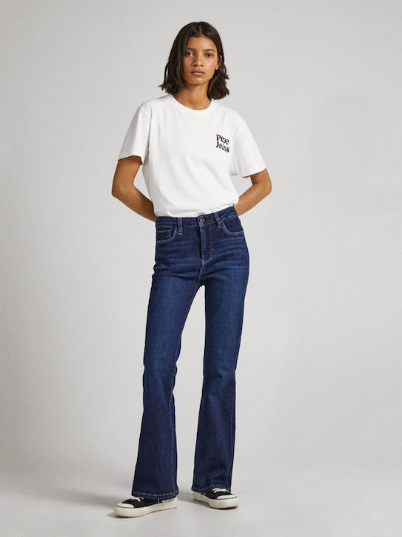 detail Pepe Jeans dámské tmavě modré džíny