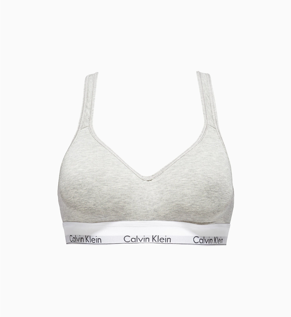detail Calvin Klein dámská šedá podprsenka Bralette ve vel. XS
