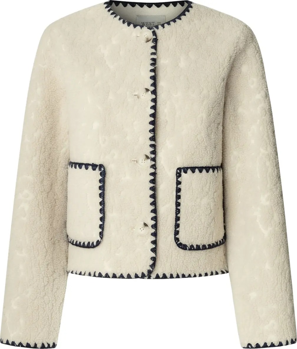 detail Pepe Jeans dámský krémový ROCCO kabátek