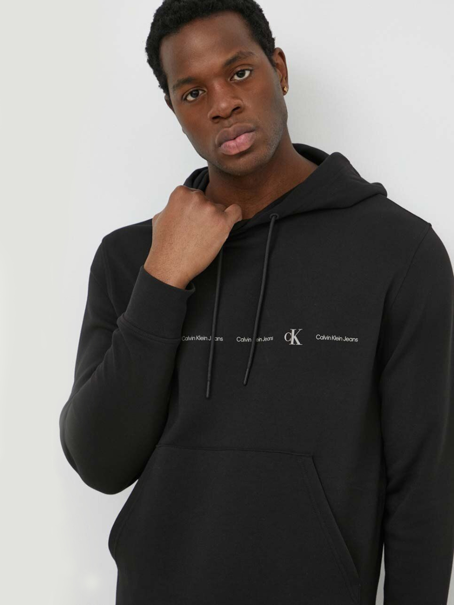 detail Calvin Klein pánská černá mikina