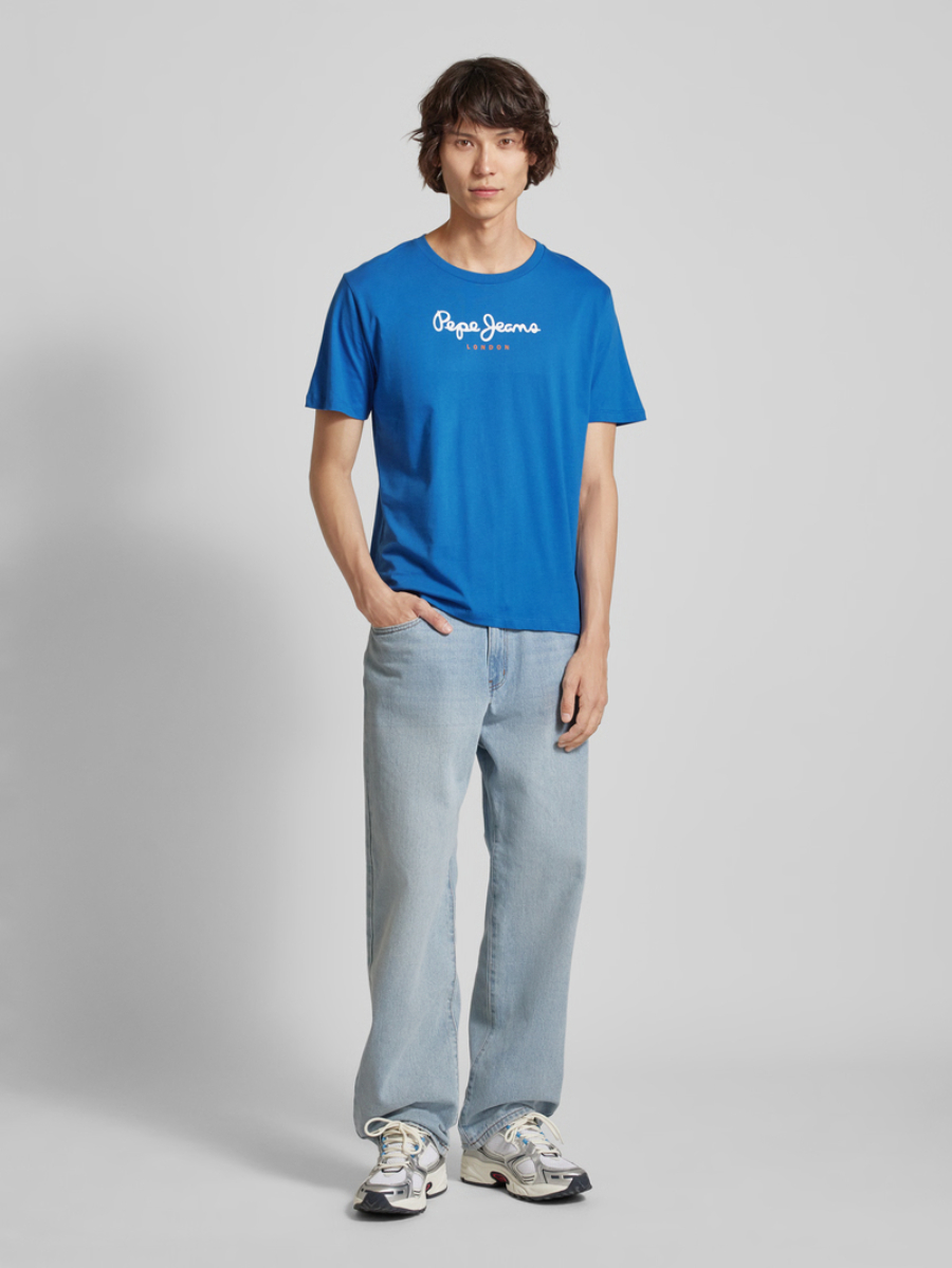 detail Pepe Jeans pánské modré tričko