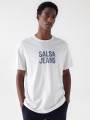 detail Salsa Jeans pánské bílé tričko