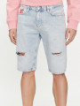detail Tommy Jeans pánské světle modré džínové šortky