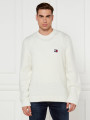 detail Tommy Jeans pánský bílý svetr