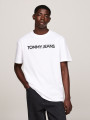 detail Tommy Jeans pánské bílé tričko
