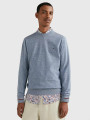 detail Tommy Hilfiger pánský modrý svetr Mouline