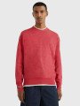 detail Tommy Hilfiger pánský červený svetr Mouline