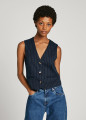 detail Pepe Jeans dámská modrá vesta DIANA