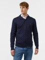 detail Tommy Hilfiger pánský tmavě modrý svetr