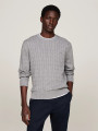 detail Tommy Hilfiger pánský šedý svetr