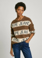 detail Pepe Jeans dámský hnědý svetr HELMI