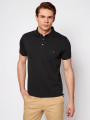 detail Tommy Hilfiger pánské černé polo tričko