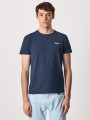 detail Pepe Jeans pánské tmavě modré tričko Basic