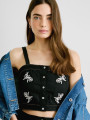 detail Pepe Jeans dámský černý top Earby