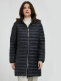 detail Tommy Hilfiger dámský černý prošívaný kabát