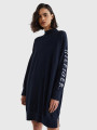 detail Tommy Hilfiger dámské tmavě modré svetrové šaty