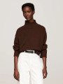 detail Tommy Hilfiger dámský hnědý svetr