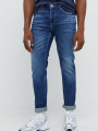 detail Tommy Jeans pánské modré džíny AUSTIN SLIM
