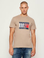 detail Tommy Jeans  pánské světle hnědé triko