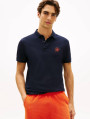 detail Tommy Hilfiger pánské modré polo tričko