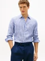 detail Tommy Hilfiger pánská pruhovaná lněná košile