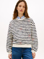 detail Tommy Hilfiger dámská krémová mikina