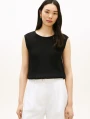 detail Tommy Hilfiger dámský černý háčkovaný top