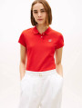 detail Tommy Hilfiger dámské červené polo tričko